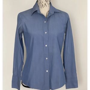 Women’s J Crew Blue & White Striped Button Down Shirt Size S